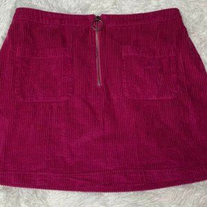 Wild Fable Womens Corduroy Mini Skirt Front Zip L